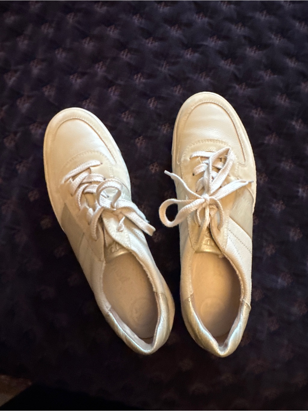 Paul Green Cream Leather Sneakers